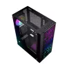 Caja de PC GEMBIRD Fornax 2500 torre Midi negra — compatibilidad ATX/ITX, cristal templado, RGB, 3x120 mm frontal, 2 bahías de 2,5 inch