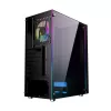 Caja de PC GEMBIRD Fornax 2500 torre Midi negra — compatibilidad ATX/ITX, cristal templado, RGB, 3x120 mm frontal, 2 bahías de 2,5 inch