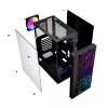 Caja de PC GEMBIRD Fornax 2500 torre Midi negra — compatibilidad ATX/ITX, cristal templado, RGB, 3x120 mm frontal, 2 bahías de 2,5 inch