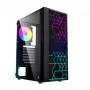 Caja de PC GEMBIRD Fornax 2500 torre Midi negra — compatibilidad ATX/ITX, cristal templado, RGB, 3x120 mm frontal, 2 bahías de 2,5 inch
