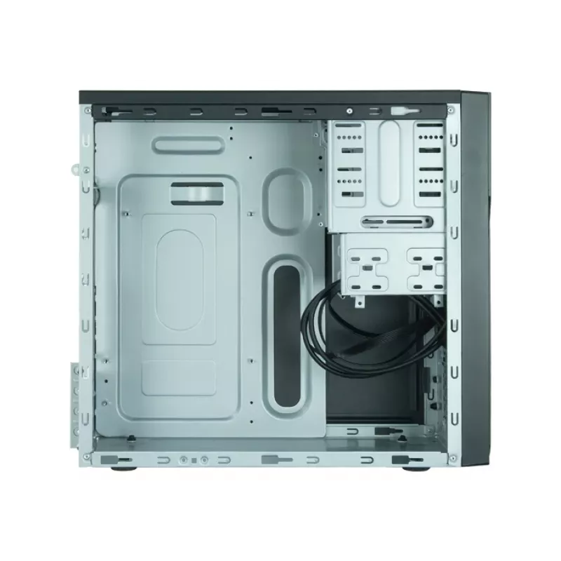 Caja de PC CHIEFTEC ATX Mini-Tower aluminio cepillado SECC negra — Micro ATX, 2 bahías de 3,5
