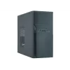 Caja de PC CHIEFTEC ATX Mini-Tower aluminio cepillado SECC negra — Micro ATX, 2 bahías de 3,5