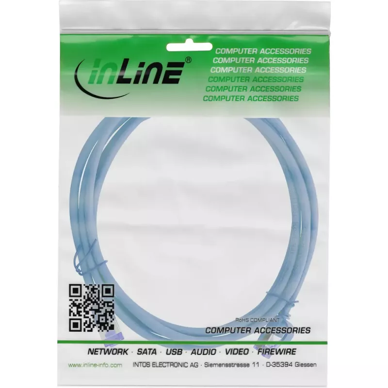 InLine 74933B cable de red azul 0,3 m Cat6a S/FTP (S-STP)