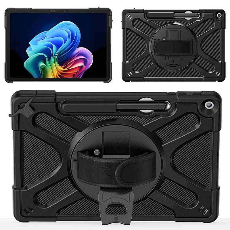 eSTUFF ES68290014-BULK funda para Microsoft Surface Pro 12, con correa de mano y de hombro