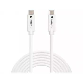 Sandberg USB-C a USB-C USB 3.2 Gen2 100W, 3m, 3 m, USB C, USB C, USB 3.2 Gen 2 (3.1 Gen 2), 10 Gbit/s, blanco