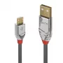 Cable USB 2.0 Type A a Micro-B Lindy 1 m, Cromo Line, 1 m, USB A, Micro-USB B, USB 2.0, 0,48 Gbit/s, gris