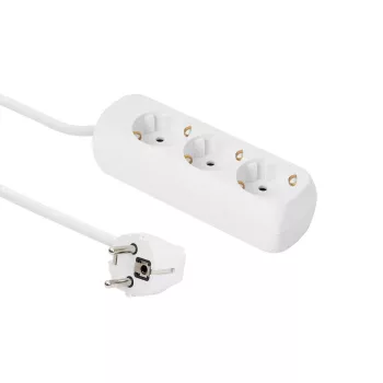 Alargador eléctrico Microconnect GRU0033W 3 m 3 tomas AC para interior blanco