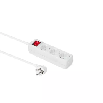 Regleta de enchufes Microconnect GRU0033WS 3 m 3 tomas Schuko blanca