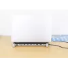 Dock/Hub USB-C Manhattan con lector de tarjetas y MST, conexiones (x7): Ethernet, HDMI (x2 4K@60Hz), USB-A (x3) y USB-C, con Power Delivery (PD) 100 W – requiere cargador USB-C externo (no incluido). Alimentado por USB (no requiere fuente de alimentación externa) cuando no se utiliza PD
