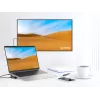 Dock/Hub USB-C Manhattan con lector de tarjetas y MST, conexiones (x7): Ethernet, HDMI (x2 4K@60Hz), USB-A (x3) y USB-C, con Power Delivery (PD) 100 W – requiere cargador USB-C externo (no incluido). Alimentado por USB (no requiere fuente de alimentación externa) cuando no se utiliza PD