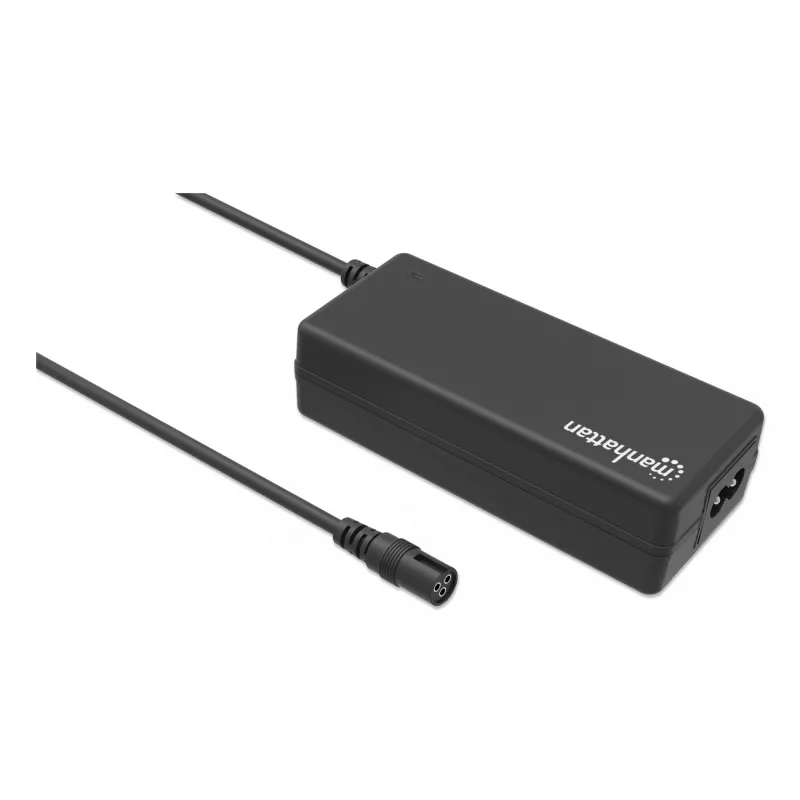 Fuente de alimentación universal para portátil/notebook Manhattan UE, 65 W, automática con 9 puntas de conector, compatible con la mayoría de portátiles, ideal como fuente de alimentación de repuesto, cable de red UE, compatible con, entre otros: Acer, Asus, Dell, Fujitsu, HP, Lenovo, Samsung, Toshiba y más