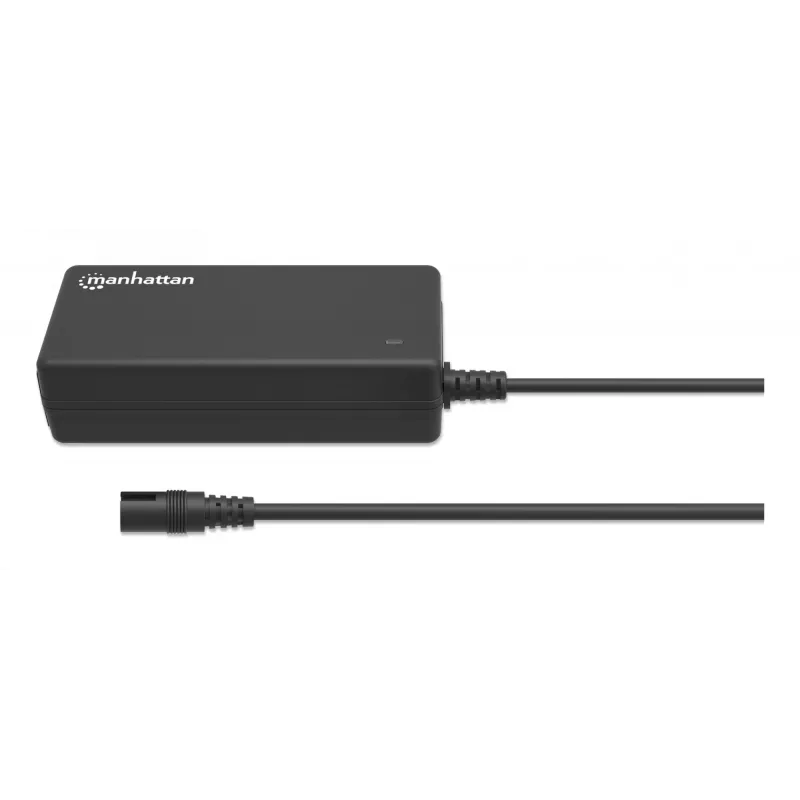Fuente de alimentación universal para portátil/notebook Manhattan UE, 65 W, automática con 9 puntas de conector, compatible con la mayoría de portátiles, ideal como fuente de alimentación de repuesto, cable de red UE, compatible con, entre otros: Acer, Asus, Dell, Fujitsu, HP, Lenovo, Samsung, Toshiba y más