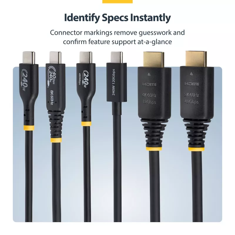 Cable HDMI Ultra High Speed certificado StarTech.com de 3 m (10 ft), 8K 60Hz/4K 120Hz, cable HDMI 2.1 con HDR10+ / eARC, 48Gbps, cable HDMI 8K para monitor/TV/pantalla, funda de TPE flexible