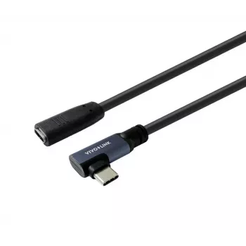 VivoLink cable USB-C macho acodado a hembra 0,3 m, USB 3.2 20 Gbps