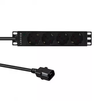PDU de rack Lanview LVR-2MSCH-SCH-C13-4 – Unidad de distribución de corriente Lanview modelo LVR-2MSCH-SCH-C13-4
