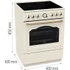 Cocina Gorenje GECS6B70CLI independiente con placa vitrocerámica beige