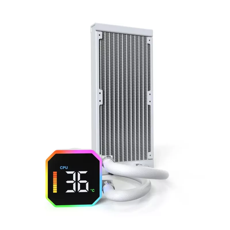 Montech HyperFlow Digital 240 refrigeración líquida todo en uno para procesador 12 cm blanco 1 ud.