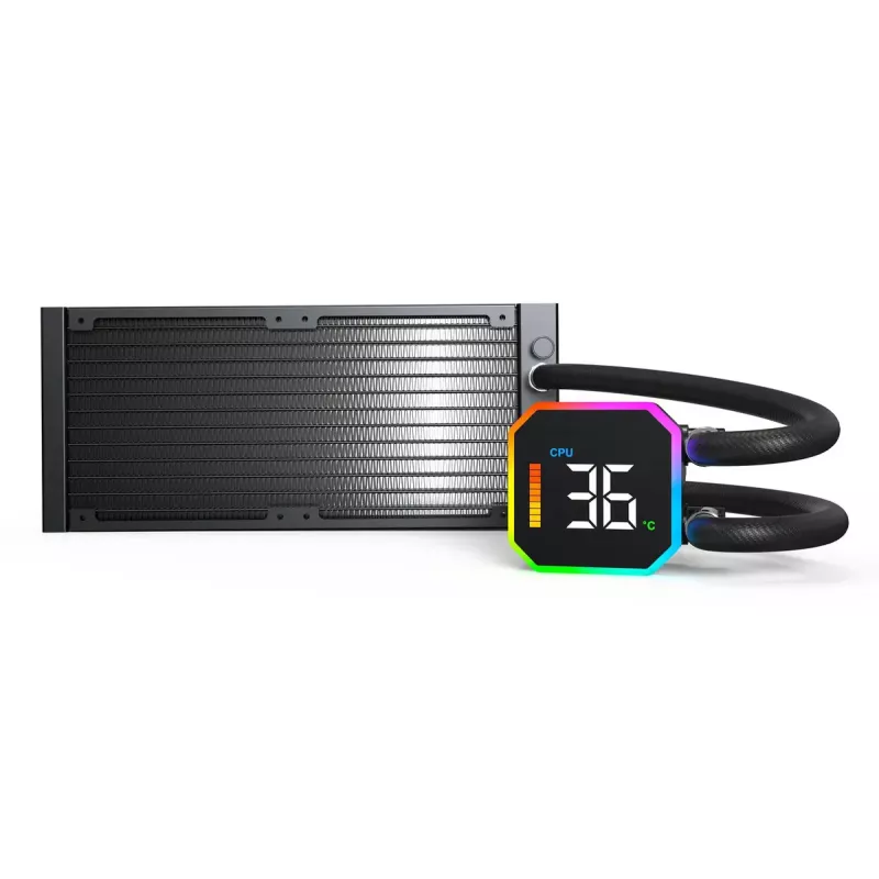 Montech HyperFlow Digital 240 refrigeración líquida todo en uno para procesador 12 cm negro 1 ud.