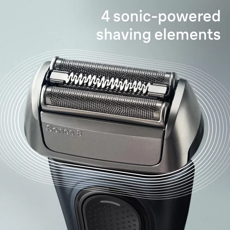 Braun Series 8 8513s Afeitadora en húmedo y en seco con base de carga y estuche de viaje, gris fjord