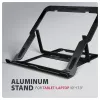 Soporte para portátil de aluminio Axagon STND-LAB tamaño 10 inch–17,3 inch. Altura y ángulo ajustables en ocho posiciones. Versión negra.