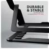Soporte para portátil de aluminio Axagon STND-LAB tamaño 10 inch–17,3 inch. Altura y ángulo ajustables en ocho posiciones. Versión negra.
