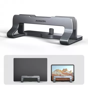 Soporte de aluminio Axagon STND-VG para inserción vertical de portátiles de 10