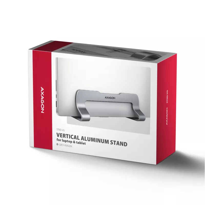 Soporte de aluminio Axagon STND-VG para inserción vertical de portátiles de 10