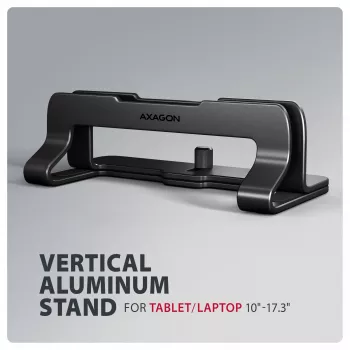 Soporte de aluminio Axagon STND-VB para colocación vertical de portátiles de 10