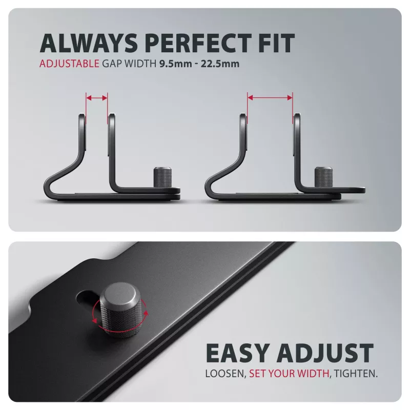Soporte de aluminio Axagon STND-VB para colocación vertical de portátiles de 10