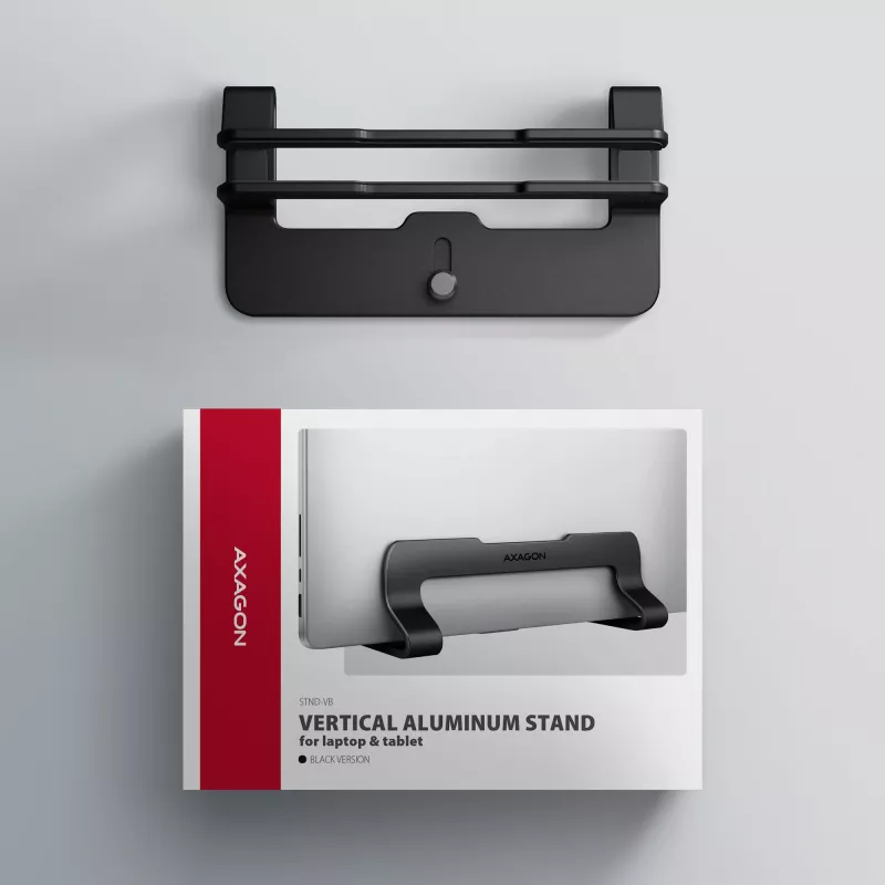 Soporte de aluminio Axagon STND-VB para colocación vertical de portátiles de 10
