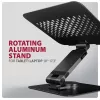 Soporte para portátil AXAGON STND-LRB — aluminio, giro 360°, para 10 inch–17,3 inch, altura ajustable hasta 26 cm, inclinación 0–180°, negro