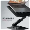 Soporte para portátil AXAGON STND-LRB — aluminio, giro 360°, para 10 inch–17,3 inch, altura ajustable hasta 26 cm, inclinación 0–180°, negro