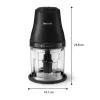 Picadora eléctrica Philips HR1501/00 1 L 450 W negra 5000 rpm recipiente de plástico cuchilla de acero inoxidable 220-240V 50-60Hz