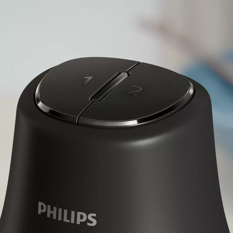 Picadora eléctrica Philips HR1501/00 1 L 450 W negra 5000 rpm recipiente de plástico cuchilla de acero inoxidable 220-240V 50-60Hz