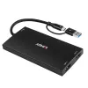 Adaptador de cable de vídeo Lindy 43430 0,11 m USB Type-C 2 x HDMI Negro