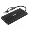 Adaptador de cable de vídeo Lindy 43430 0,11 m USB Type-C 2 x HDMI Negro