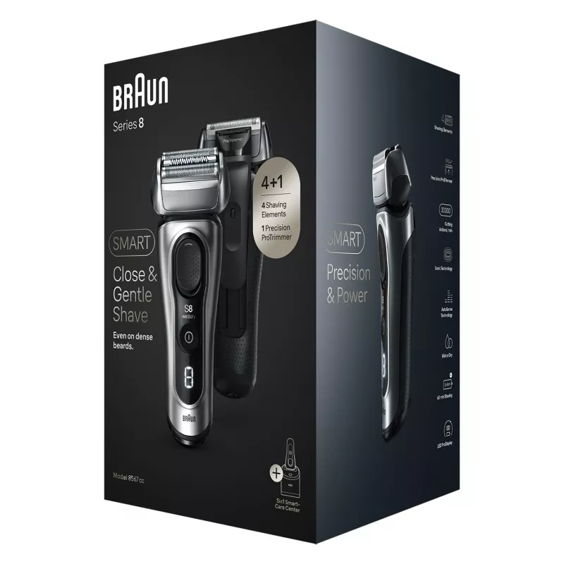 Afeitadora eléctrica BRAUN Series 8 8567cc Sistema húmedo y seco con estación de limpieza y carga