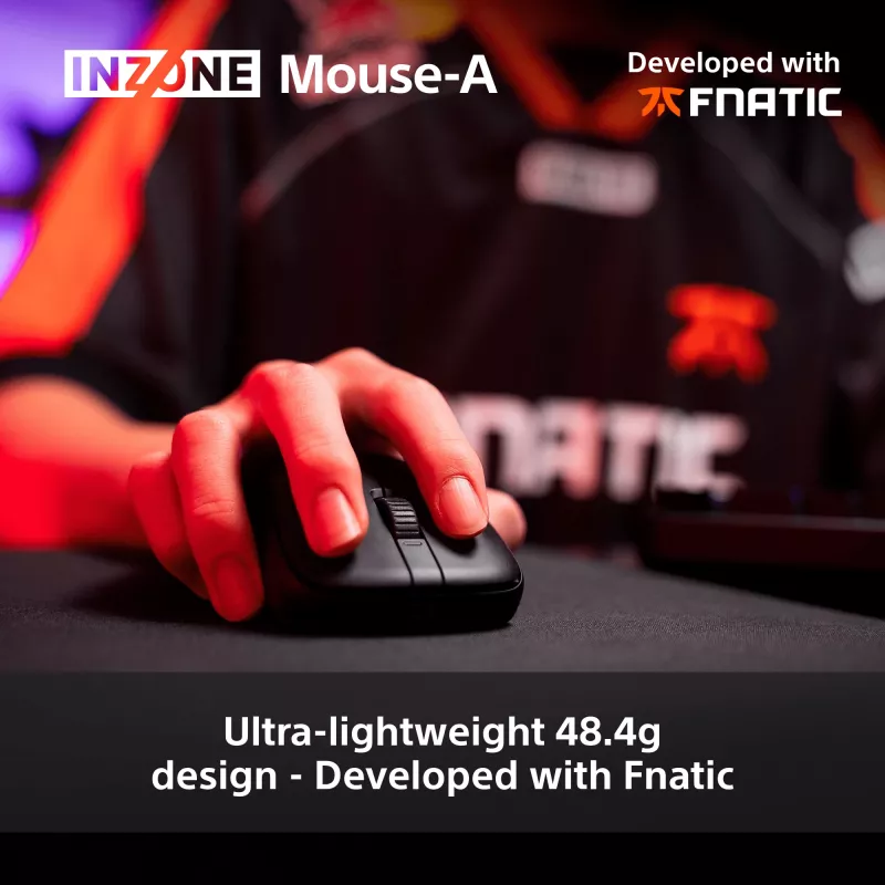 Ratón gaming inalámbrico Sony INZONE Para diestros RF Óptico 30000 DPI, 70G de aceleración, desplazamiento por rueda