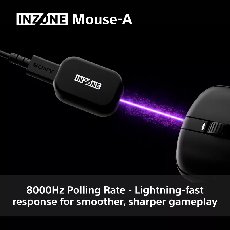 Ratón gaming inalámbrico Sony INZONE Para diestros RF Óptico 30000 DPI, 70G de aceleración, desplazamiento por rueda