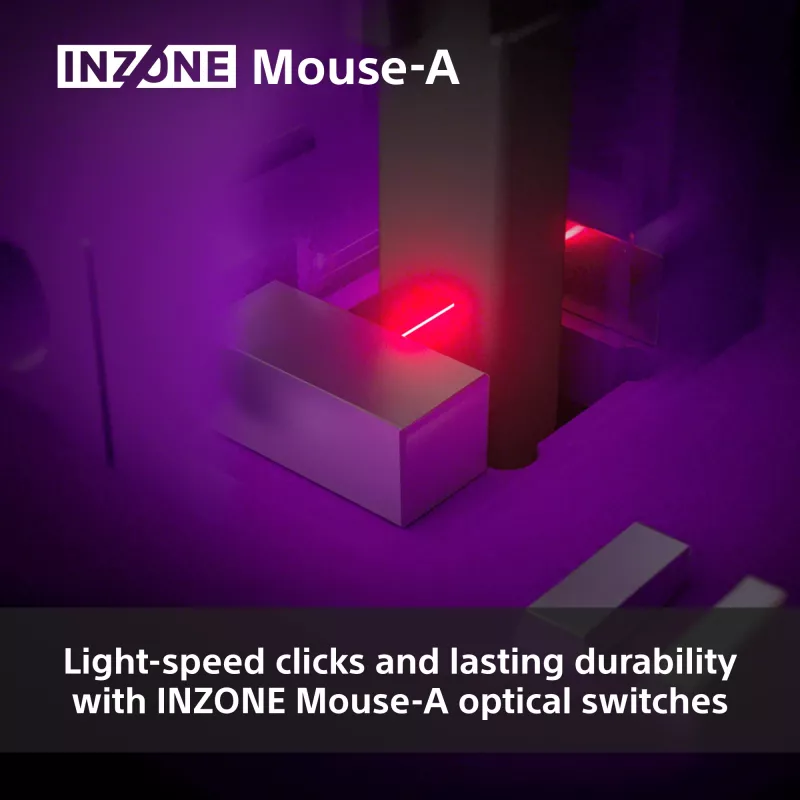 Ratón gaming inalámbrico Sony INZONE Para diestros RF Óptico 30000 DPI, 70G de aceleración, desplazamiento por rueda