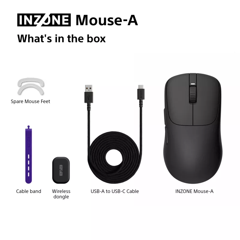Ratón gaming inalámbrico Sony INZONE Para diestros RF Óptico 30000 DPI, 70G de aceleración, desplazamiento por rueda