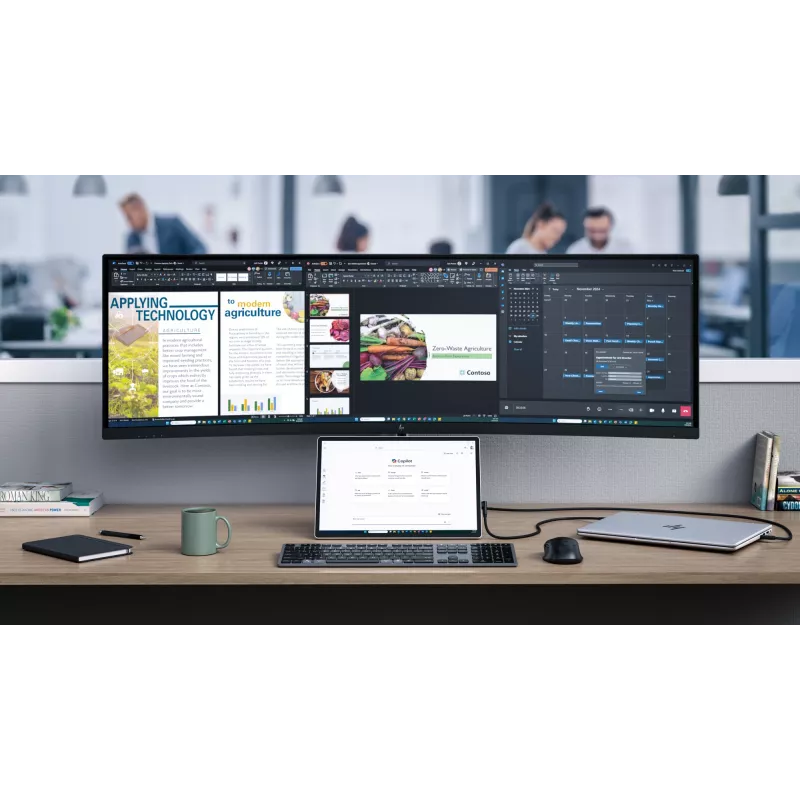Monitor de conferencia HP Series 5 Pro 49 inch DQHD - 549pm, 124,5 cm (49 inch), 5120 x 1440 píxeles, Dual QHD, LCD, 5 ms, Negro