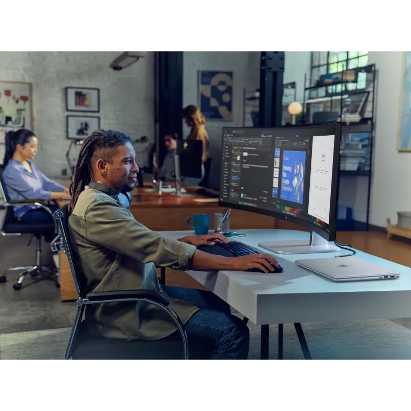 Monitor de conferencia HP Series 5 Pro 49 inch DQHD - 549pm, 124,5 cm (49 inch), 5120 x 1440 píxeles, Dual QHD, LCD, 5 ms, Negro