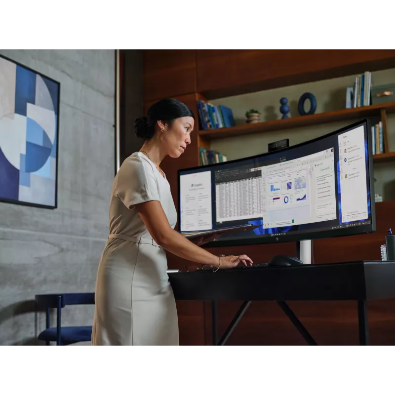 Monitor de conferencia HP Series 5 Pro 49 inch DQHD - 549pm, 124,5 cm (49 inch), 5120 x 1440 píxeles, Dual QHD, LCD, 5 ms, Negro