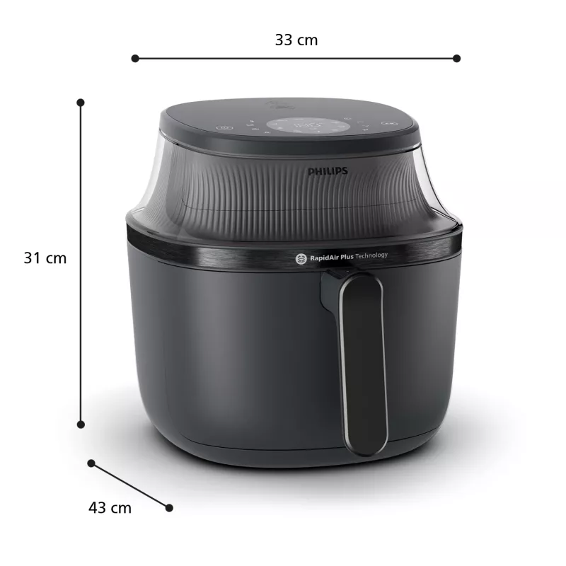 Freidora de aire Philips 3000 Serie NA330/00 — 6,2 l, 1700 W, táctil LED, negra