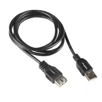 Cable LANBERG USB-A a USB-A 2.0, conector macho a conector hembra, 1,8 m, negro