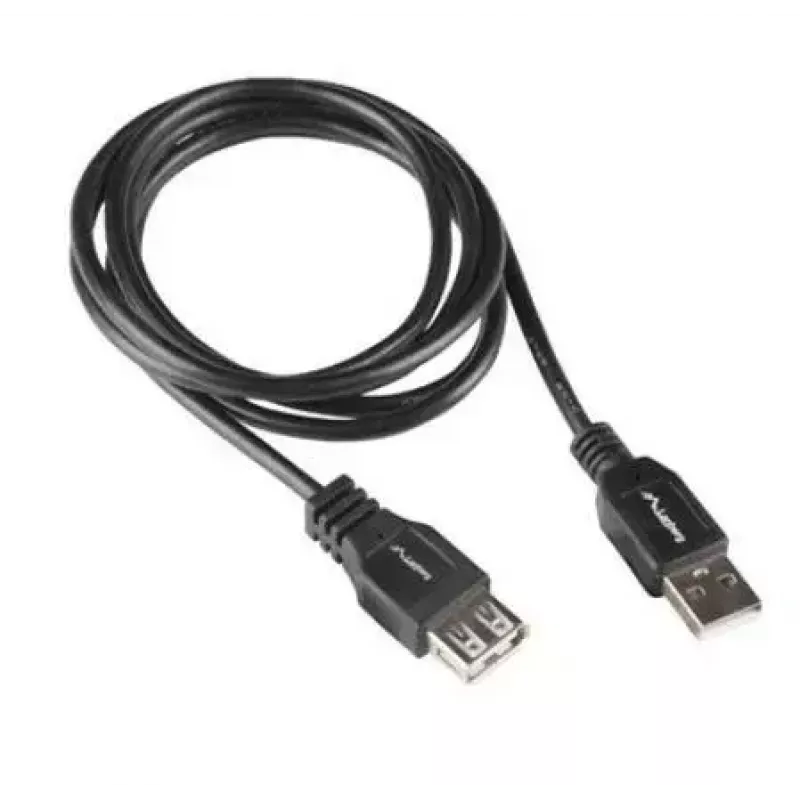 Cable LANBERG USB-A a USB-A 2.0, conector macho a conector hembra, 1,8 m, negro