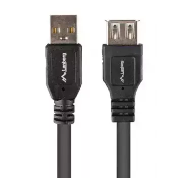 Cable LANBERG USB-A a USB-A 2.0, conector macho a conector hembra, 1,8 m, negro
