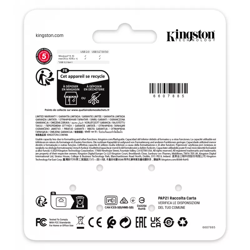 Kingston DataTraveler SE9 G3 memoria USB 128 GB, USB 3.2 Gen 1, negro
