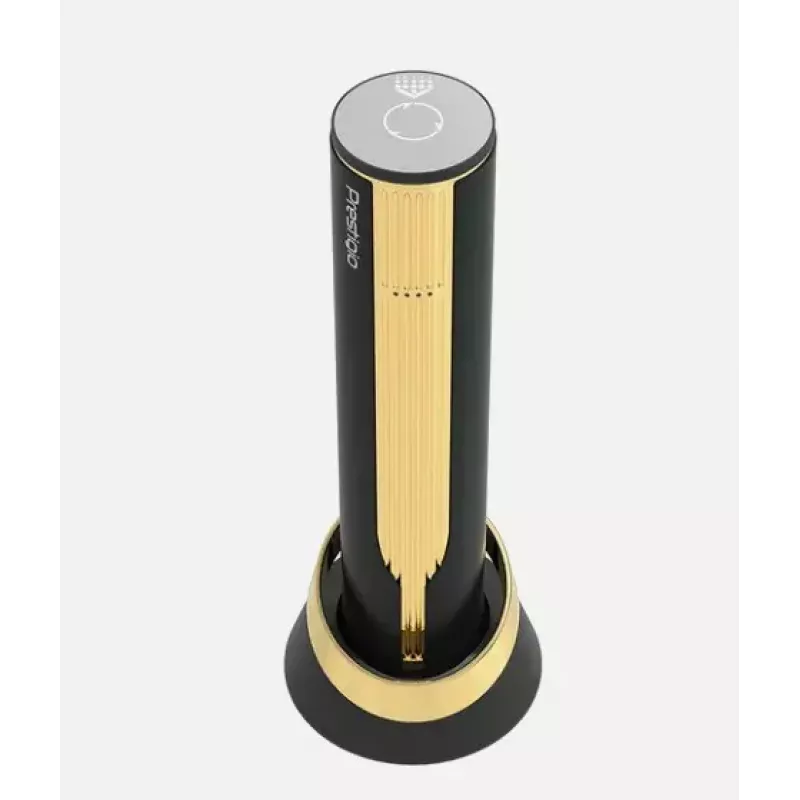 Sacacorchos eléctrico Prestigio PWO104GD, negro/oro, altura 228 mm, peso 350 g